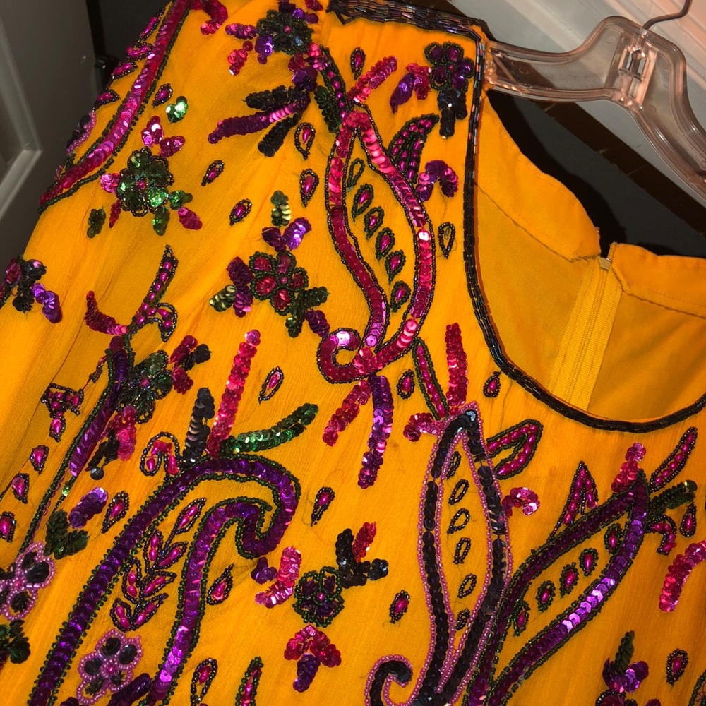 Bejeweled Yellow High Low Dress